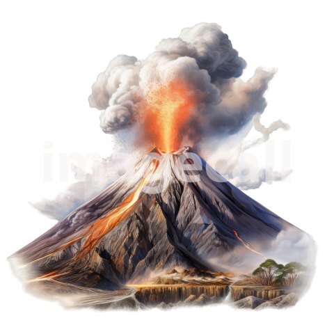 Clipart Volcano 10   300dpi