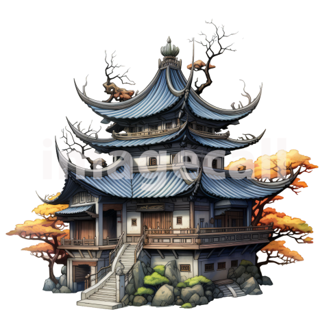 Clipart Chinese Temples 12   300dpi