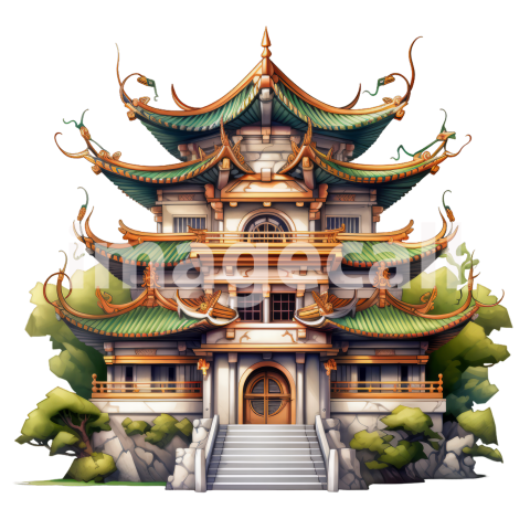 Clipart Chinese Temples 16   300dpi