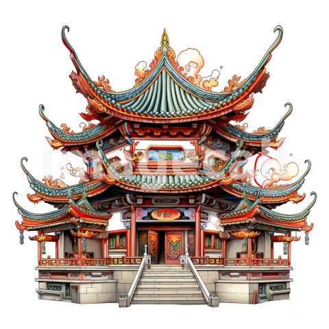 Clipart Chinese Temples 8   300dpi
