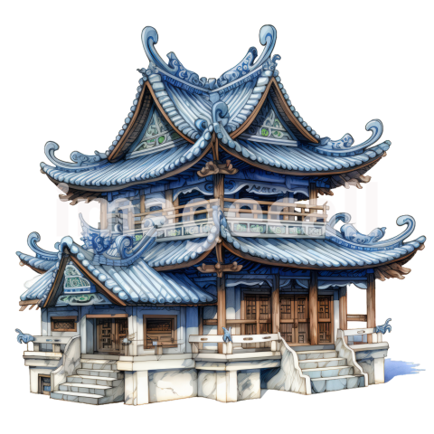 Clipart Chinese Temples 3   300dpi