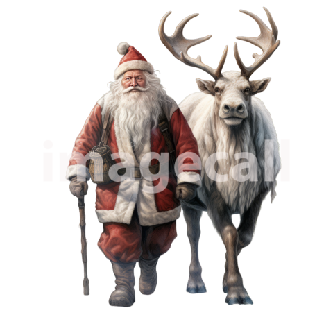 Clipart Santa Reindeer 7   300dpi