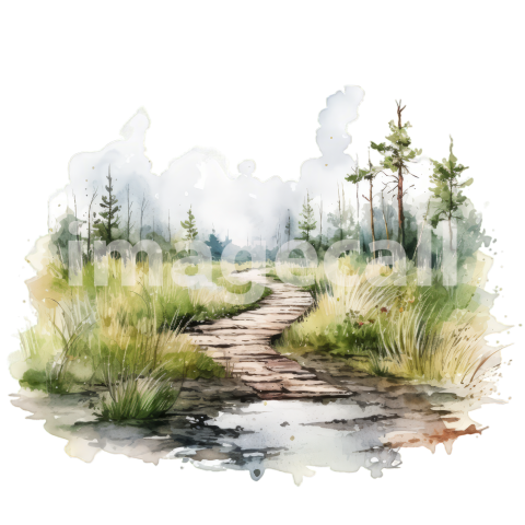 Clipart Swamp Trails 4   300dpi