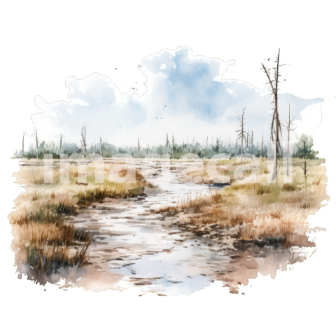 Clipart Swamp Trails 1   300dpi