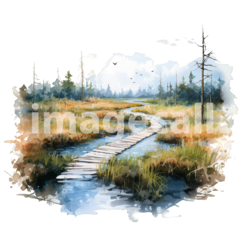 Clipart Swamp Trails 8   300dpi