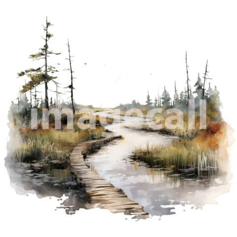 Clipart Swamp Trails 3   300dpi