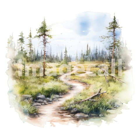 Clipart Swamp Trails 5   300dpi