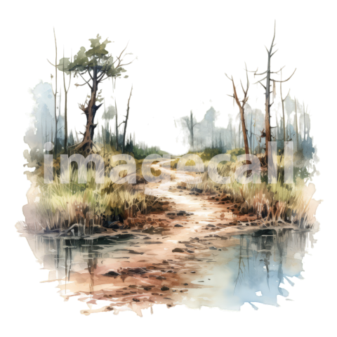 Clipart Swamp Trails 12   300dpi