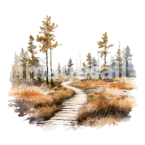 Clipart Swamp Trails 15   300dpi