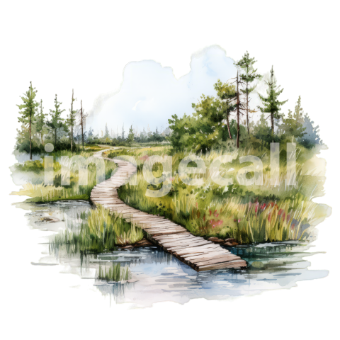 Clipart Swamp Trails 11   300dpi