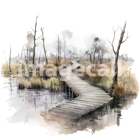 Clipart Swamp Trails 9   300dpi