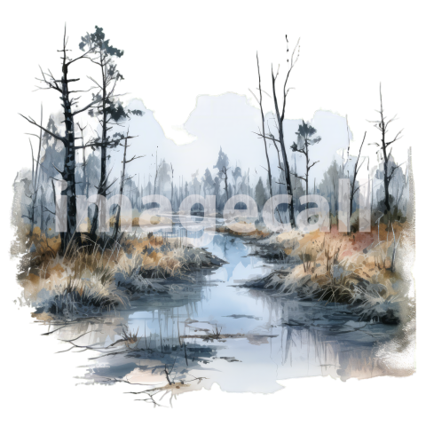 Clipart Swamp Trails 6   300dpi