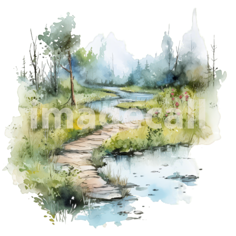 Clipart Swamp Trails 10   300dpi