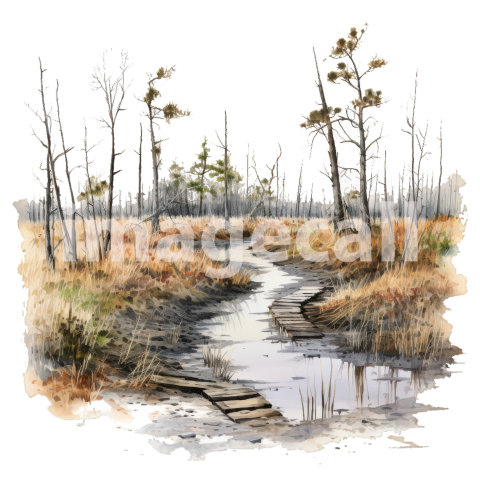 Clipart Swamp Trails 2   300dpi