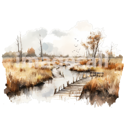 Clipart Swamp Trails 17   300dpi