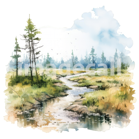 Clipart Swamp Trails 7   300dpi