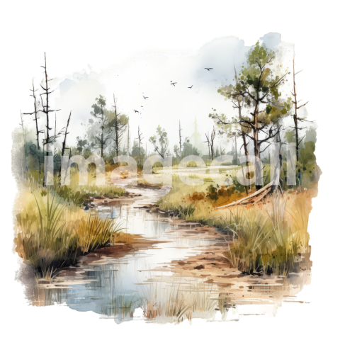 Clipart Swamp Trails 18   300dpi