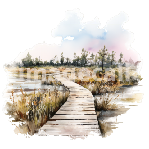 Clipart Swamp Trails 16   300dpi