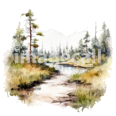 Clipart Swamp Trails 13   300dpi