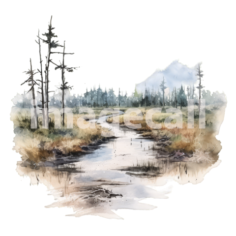Clipart Swamp Trails 20   300dpi