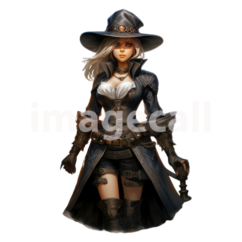 Clipart Steampunk Witch (6) 300dpi