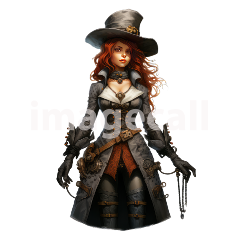 Clipart Steampunk Witch (2) 300dpi