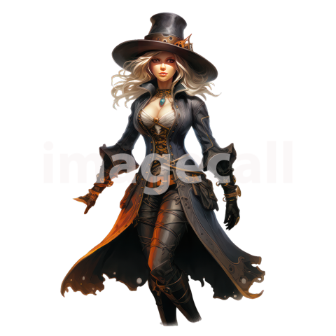Clipart Steampunk Witch (3) 300dpi