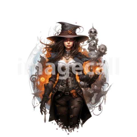Clipart Steampunk Witch (13) 300dpi