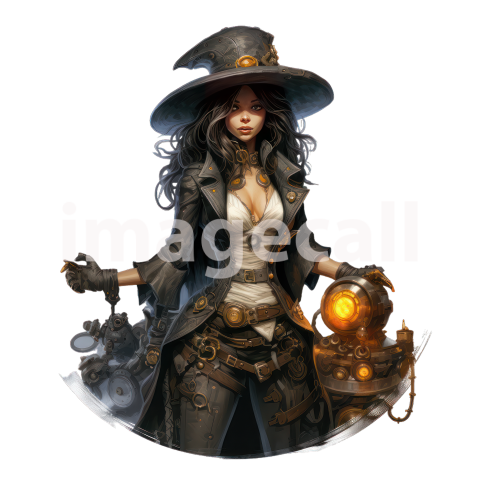 Clipart Steampunk Witch (18) 300dpi