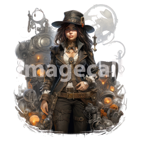 Clipart Steampunk Witch (15) 300dpi