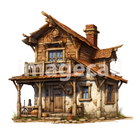 Clipart Wild West Houses 11   300dpi