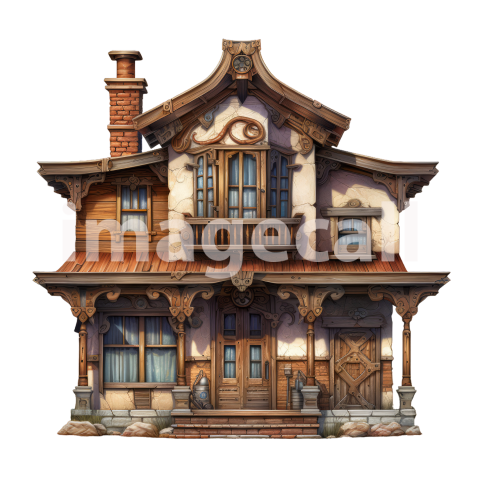 Clipart Wild West Houses 8   300dpi