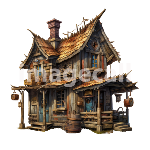 Clipart Wild West Houses 15   300dpi