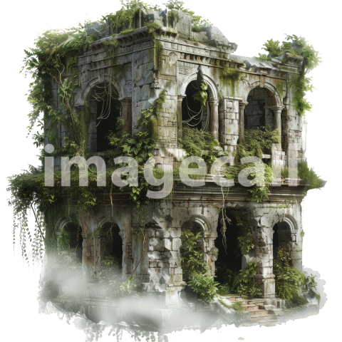 Clipart Abandoned Ruins 12   300dpi