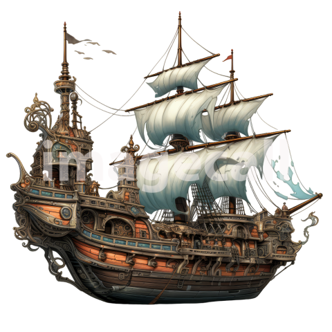 Clipart Fantasy Ships 4   300dpi