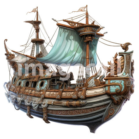 Clipart Fantasy Ships 15   300dpi