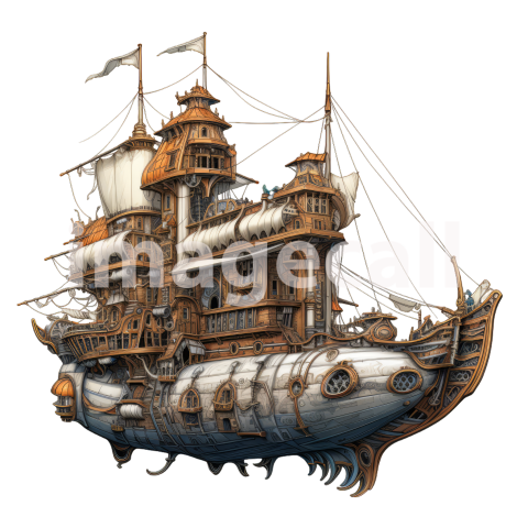 Clipart Fantasy Ships 18   300dpi