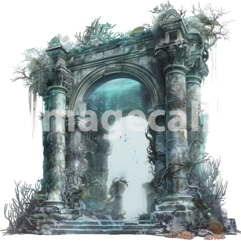 Clipart Fantasy Gothic Dungeon Entrances 7   300dpi