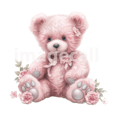 Clipart Cute Pink Teddy Bear 19   300dpi