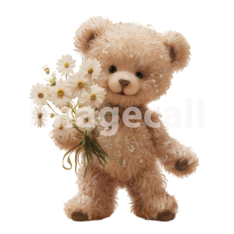Clipart Flower Bears 8   300dpi
