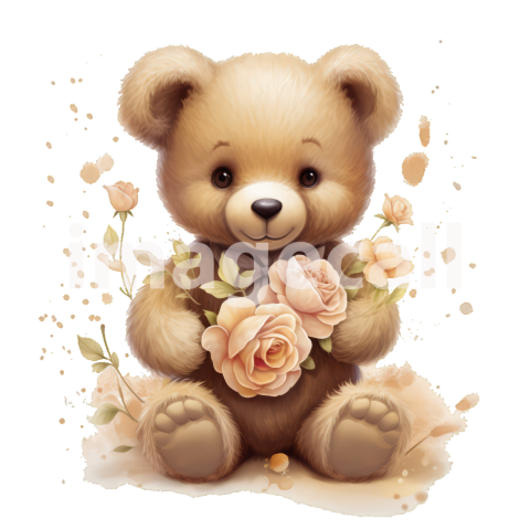 Clipart Flower Bears 19   300dpi