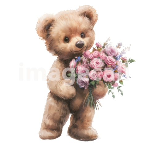 Clipart Flower Bears 17   300dpi