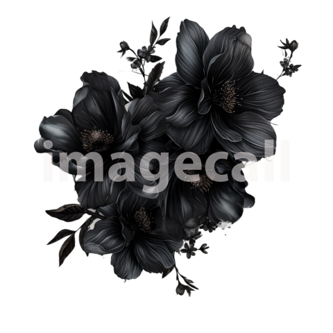 Clipart Gothic Flowers 18   300dpi