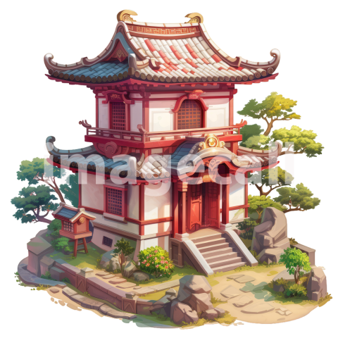 Clipart Japanese Buildings 20   300dpi