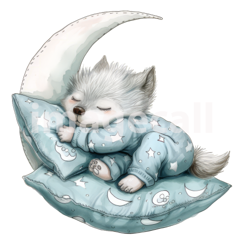 Clipart Sleeping Baby Animals 8   300dpi