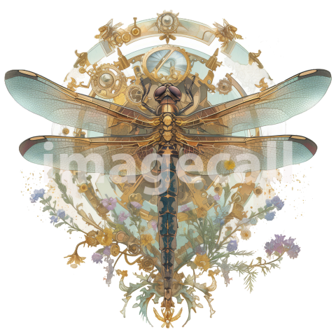 Clipart Steampunk Dragonfly 15   300dpi
