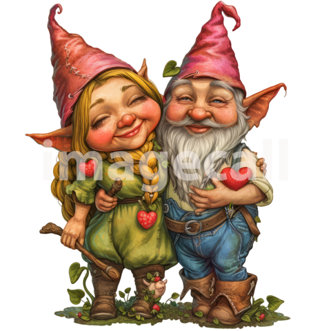 Clipart Valentines Day Gnomes 18   300dpi