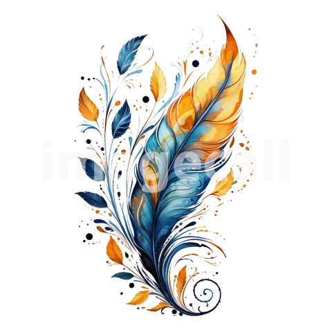 Clipart Vibrant Feathers 2   300dpi