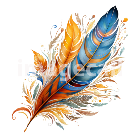 Clipart Vibrant Feathers 7   300dpi