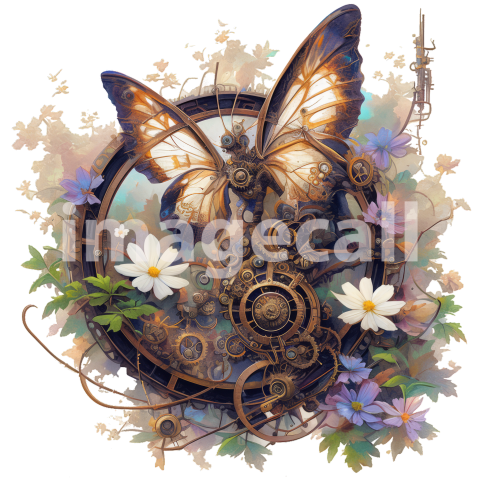 Clipart Steampunk Butterflys 3   300dpi